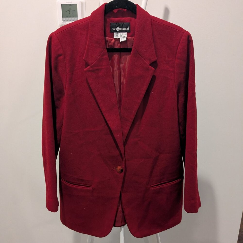 Vintage Sag Harbor Red Wool Blazer 14